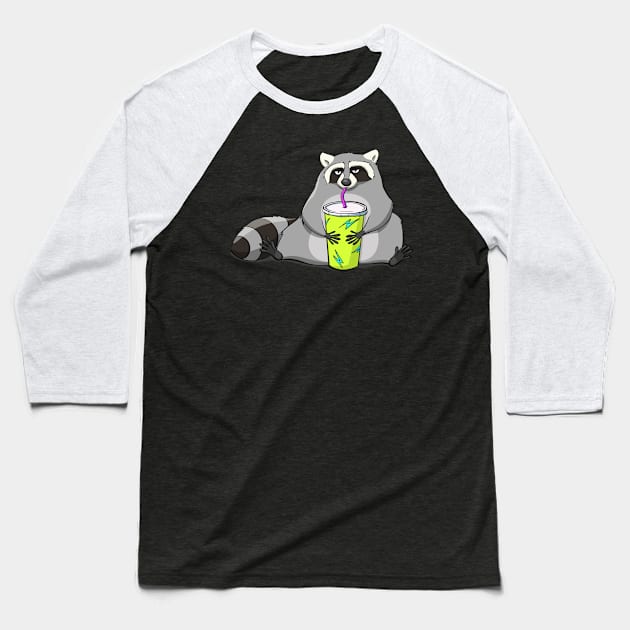 Slushier Raccoon Baseball T-Shirt by LullabyBones